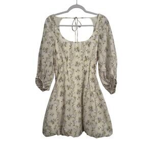 Brock Collection x H&M Women's XS Cottagecore‎ Bubble Hem Puff Sleeve Dress Boho